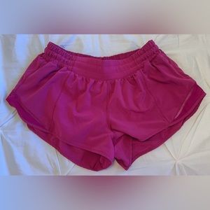 Pink lululemon hotty hot shorts